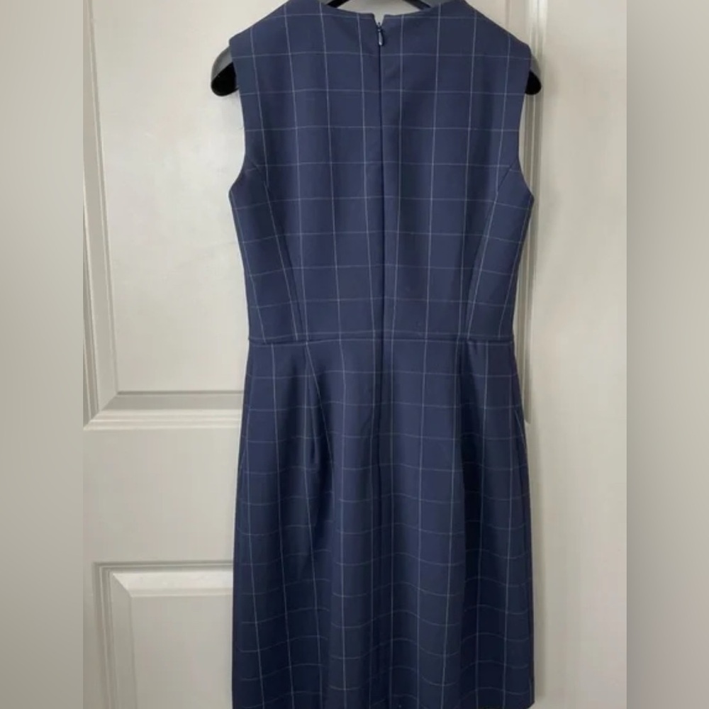 Ann Taylor Dark Blue Windowpane Sleeveless dress - Picture 2 of 7